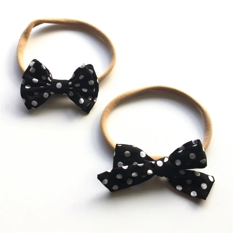 Детский тканевый обруч для волос Bebes повязка на голову с бантом и принтом в