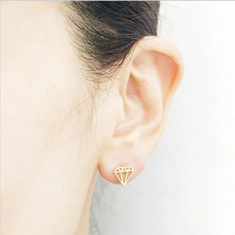 Женские серьги гвоздики в виде геометрических фигур|earrings fashion|earrings free shippingfashion