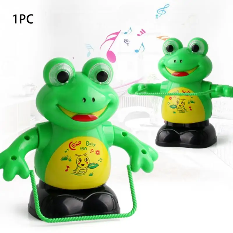 Новинка Электрический пропуская веревку лягушка Intelligent Light Музыка мультфильм