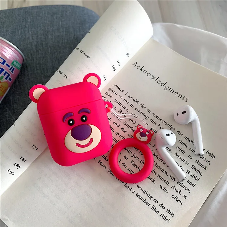 Для Airpods чехол Чехол для наушников с милыми мультяшками Чехлы Apple 2 милый розовый