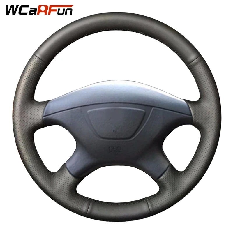 WCaRFun самодельный черный чехол из искусственной кожи для автомобильного рулевого