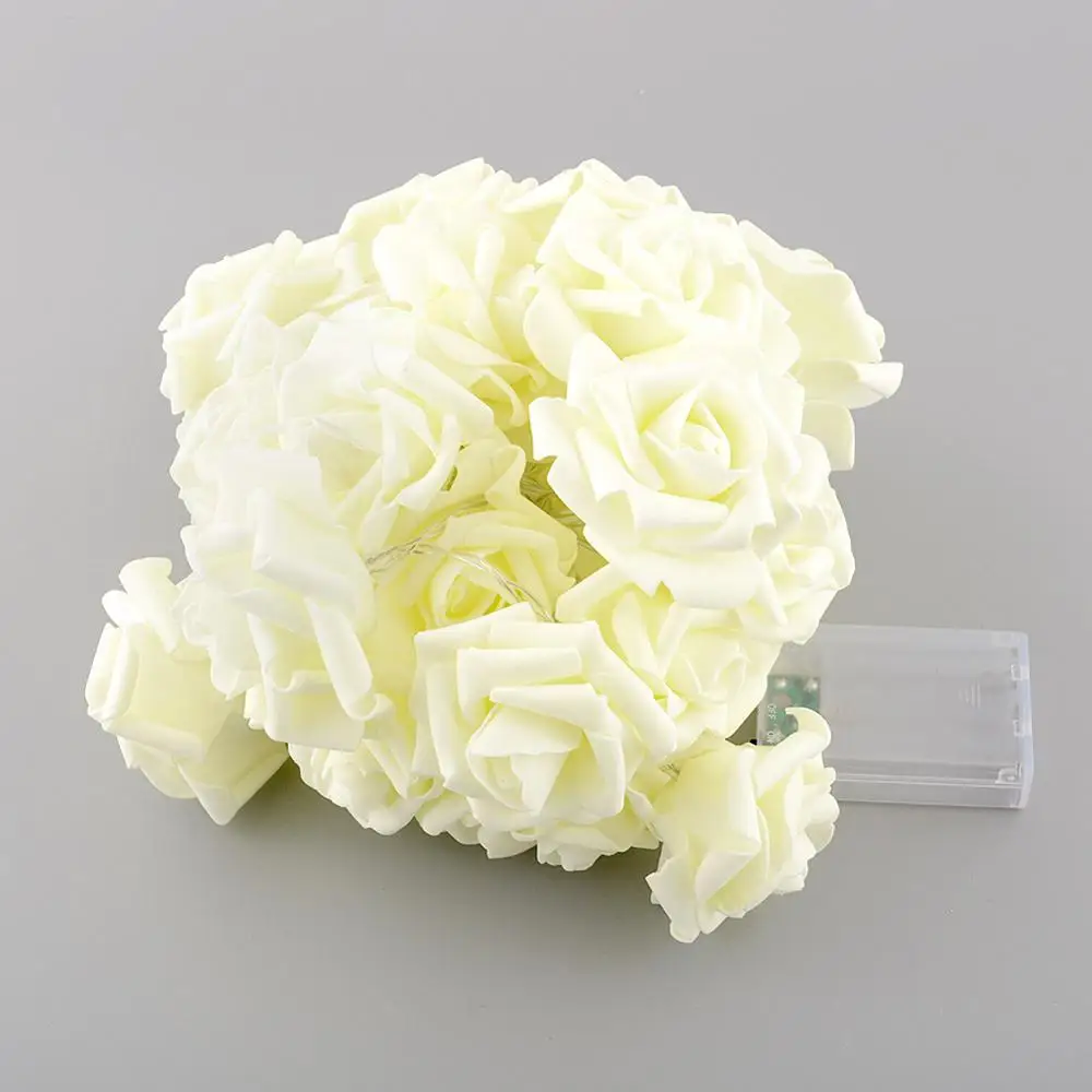 Роза 30 СВЕТОДИОДНЫЙ Романтический Цветок Свадьба Теплый Белый Рождество день