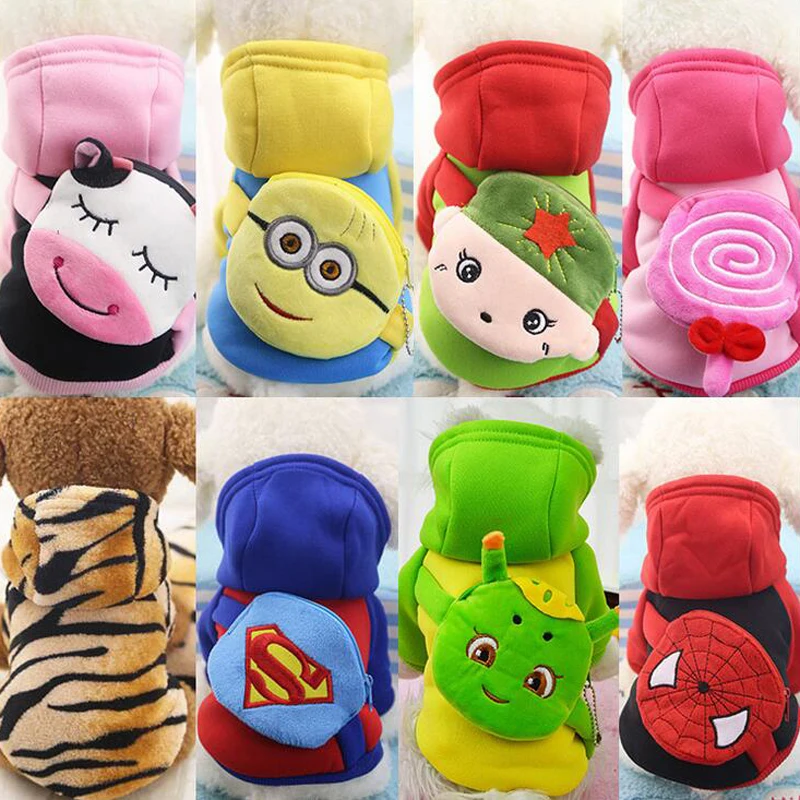 Популярная осенне зимняя одежда для собак Милая мультяшная куртка теплая
