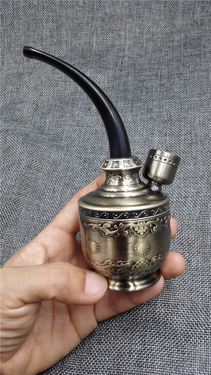 

5pcs/lot wholesales copper Filter Water Tobacco Cigarette Pipe brass Hookah Shisha Smoking pipe Rasta Reggae metal water pipe