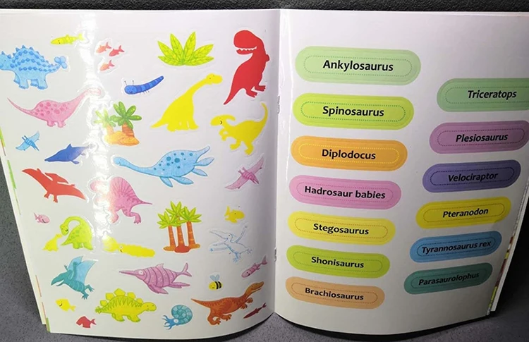 Дети учиться рисовать книги с наклейками с персонажами из мультфильмов для детей раскраски Животные динозавр грузовик-экскаваторы для детского сада