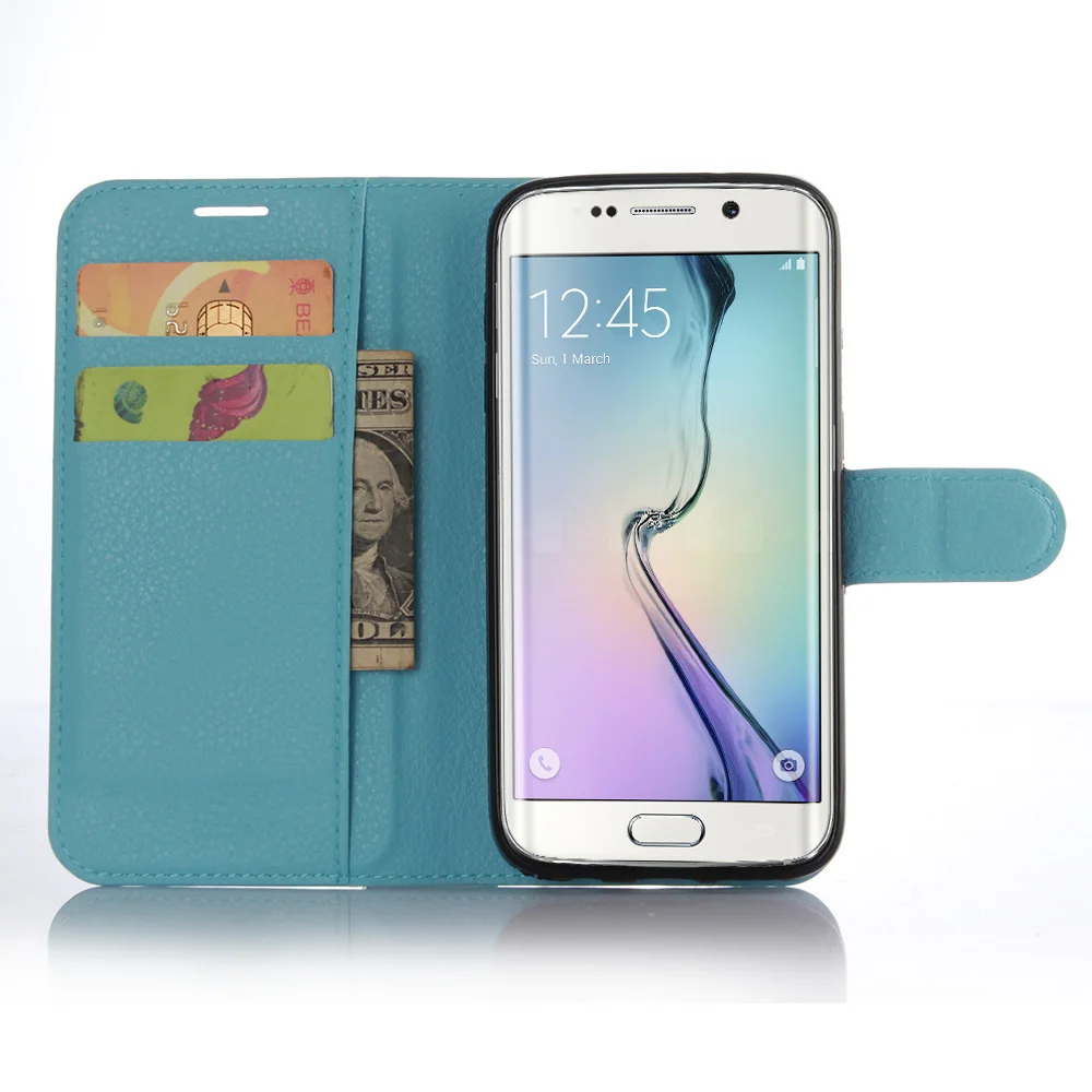 Для Samsung Galaxy S7 Edge S6 J3 J5 J7 A5 A3 A7 2016 Grand Prime S5 роскошный Флип PU личи кожаный бумажник с