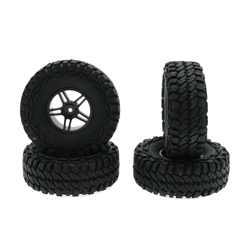 

RCAWD 4PCS/Set Wheel Rim Tyre/tire Set 1:10 Crawler Five Pointed Star Diameter115mm Toys Model Car RC Toy Parts C210111