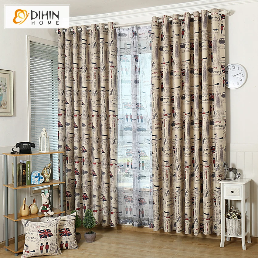 

DIHIN 1 PC New Arrival British Fashion Kids Curtains For Children Room Sheer Curtain For Girls Room Ready Made Product