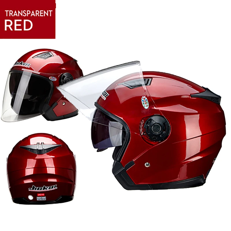 

Jiekai unisex Open face motorcycle Helmet double lenses Moto casco Half Electric Vehicle scooter motorbiker helmets