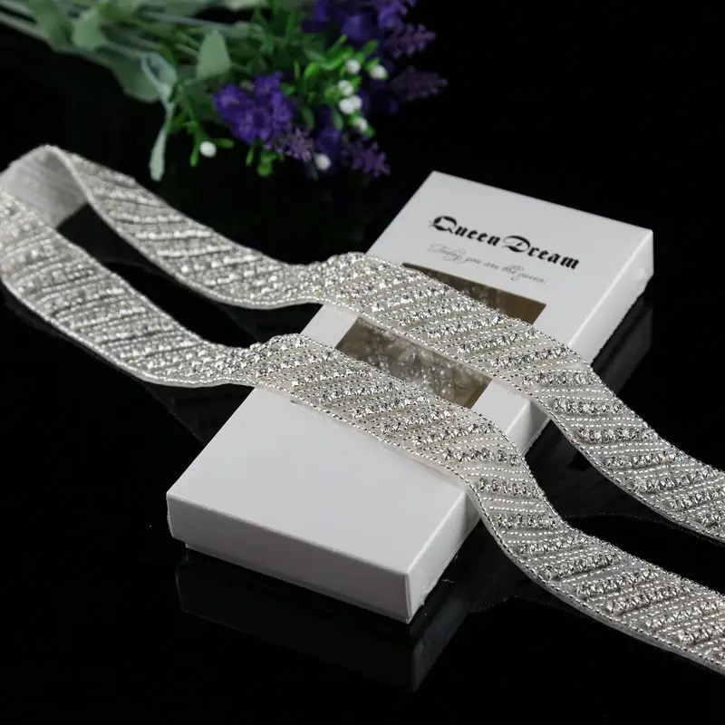 1 ярд свадебный пояс аппликация свадебные стразы Rhinetones отделка для платья Пояс |