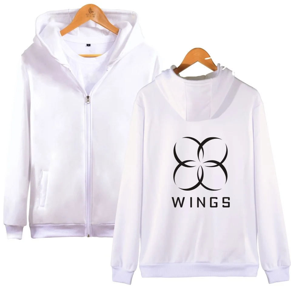 LUCKYFRIDAYF BTS Bangtan мальчики осень зима Zip up толстовки БЦ крылья с принтом букв хип хоп