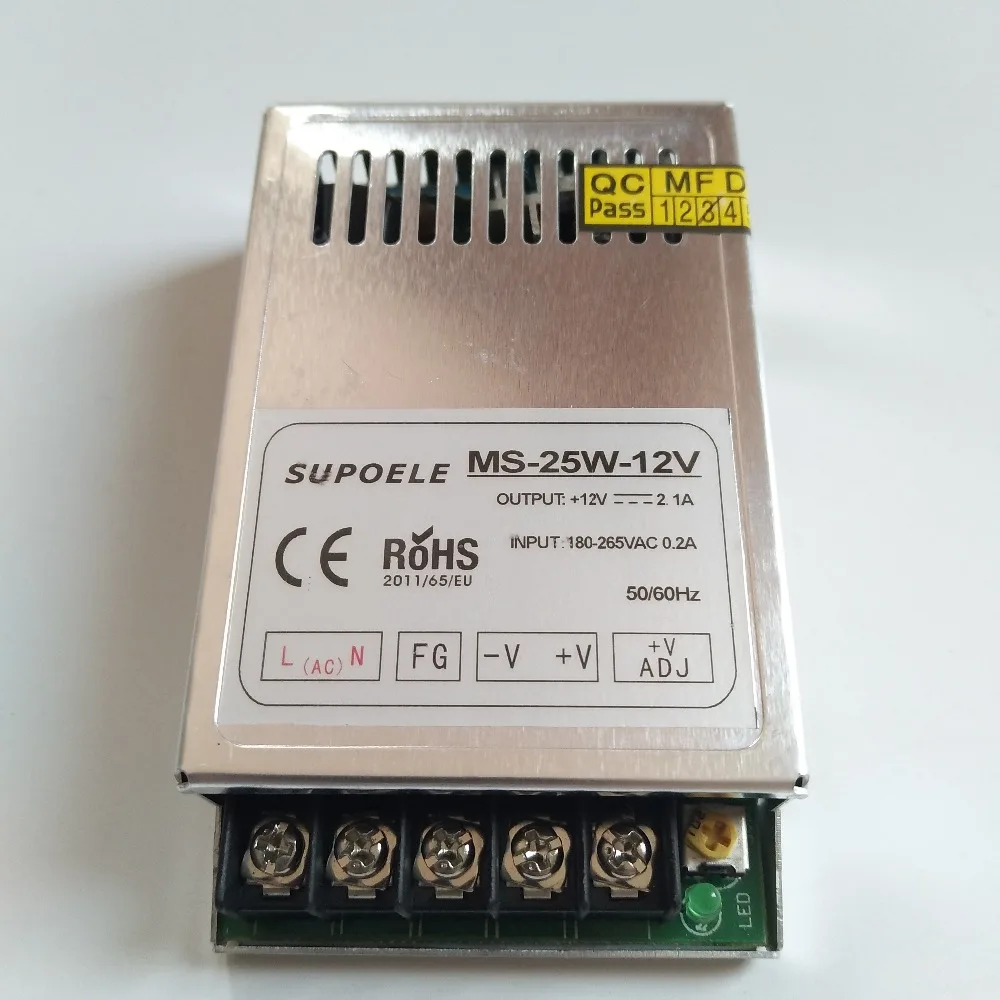 CE RoHS 2 года гарантии AC 180 265V к DC 5V 12V 24V одиночный выход мини размер LED Трансформатор