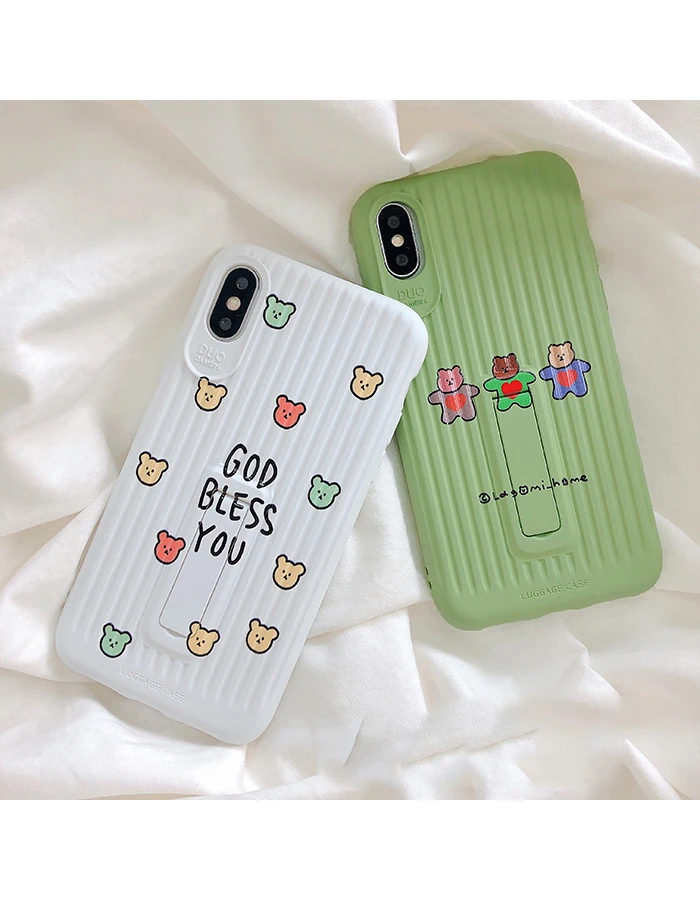 GlamPhoneCase Bear Bracket Phone Case For iPhone X XS Max XR Soft Silicone Cover 7 8 6 6s Plus |