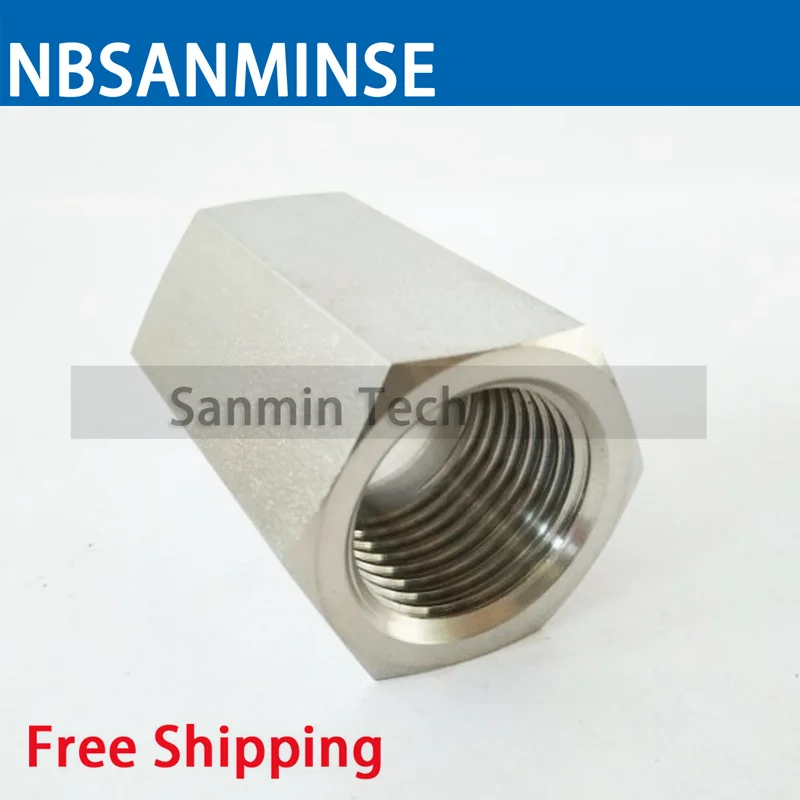 5 шт./лот HCG 1/8 1/4 3/8 1/2 1 Шестигранная муфта из нержавеющей стали 316L Трубопроводный