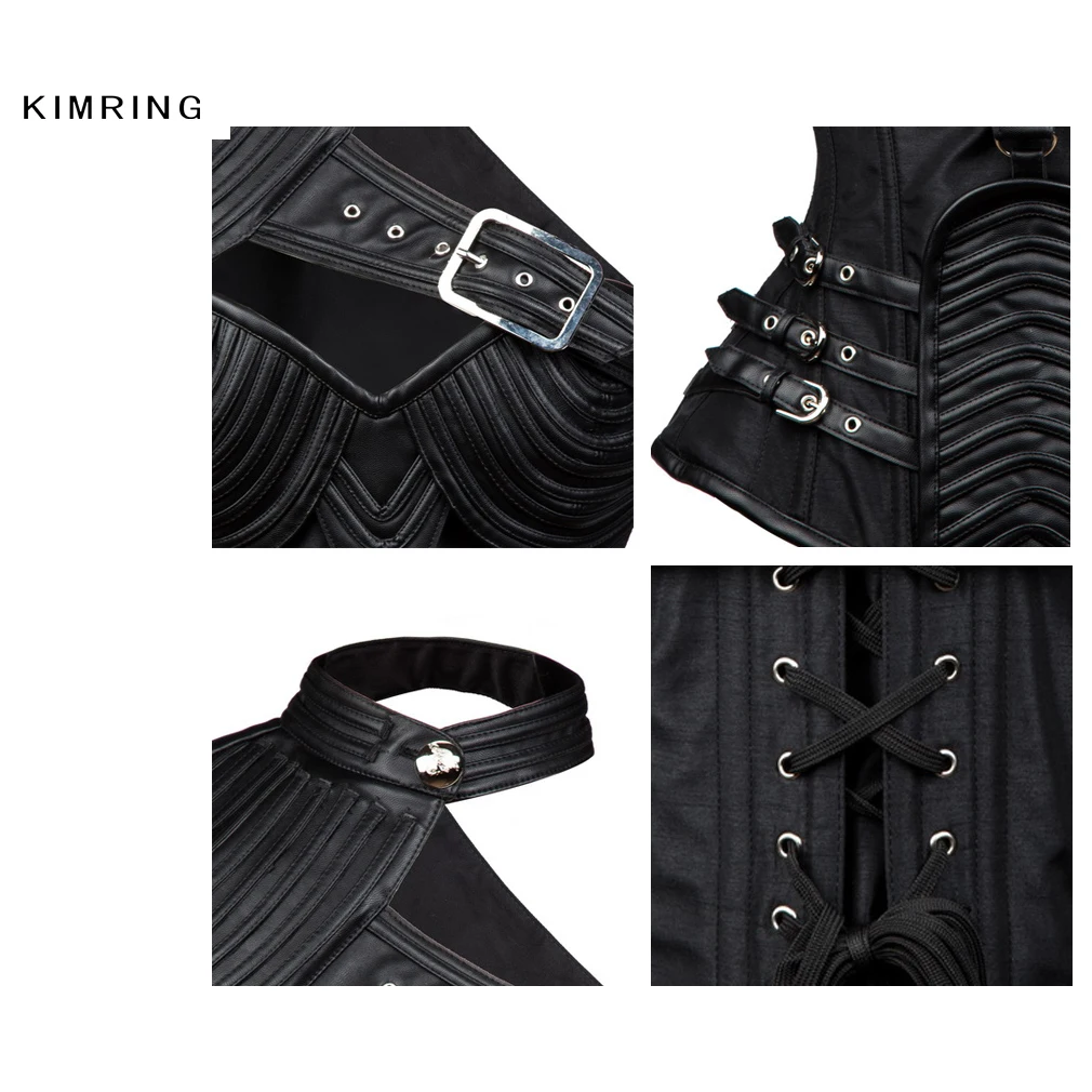 Женский винтажный корсет Kimring черный бронированный большого размера со