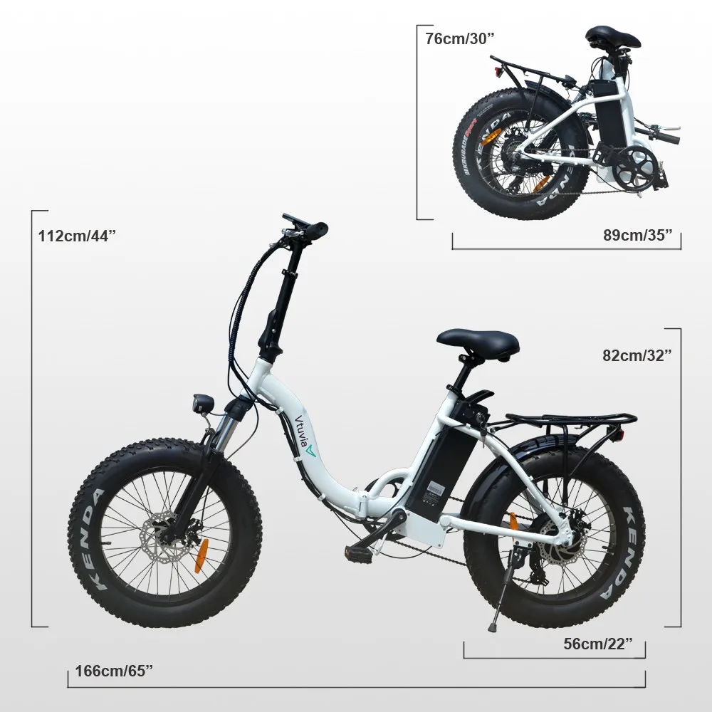 VTUVIA Лидер продаж сквозной 20 &quotfat tire складной e bike 500 Вт 48 В батарея пляжный электровелосипед с задней