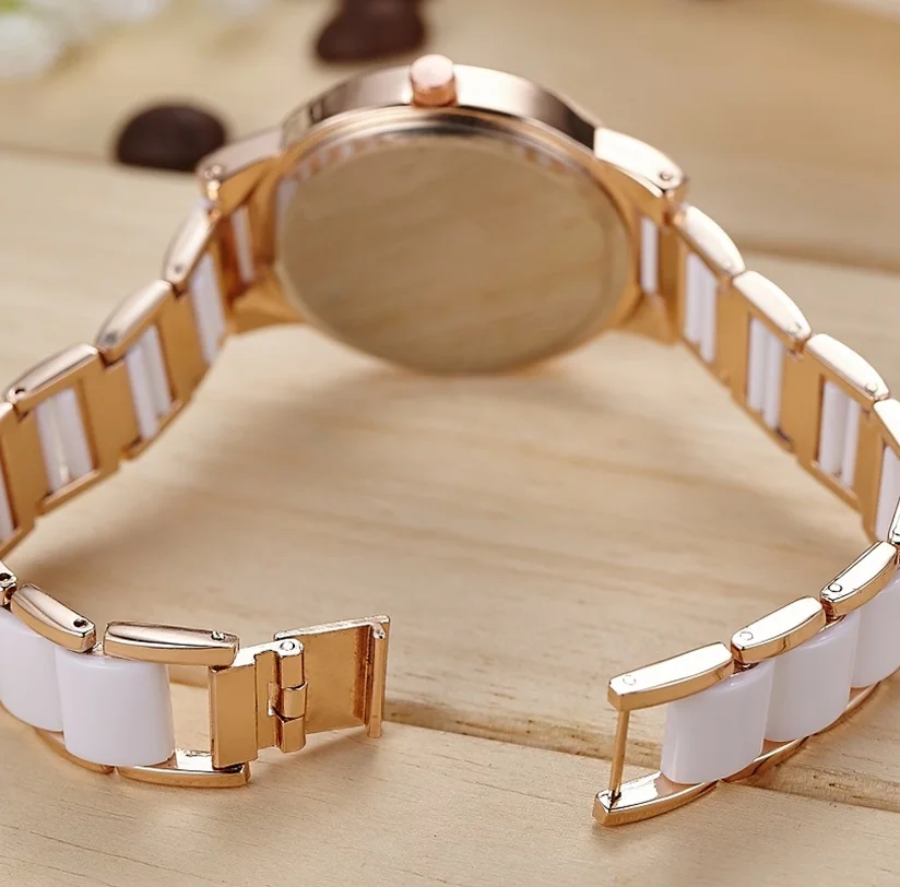 SBAO Brand Luxury Fashion Women's Quartz Watch Imitation Ceramic Casual Rhinestone Girl Clock Ladies Dress wristwatches | Наручные