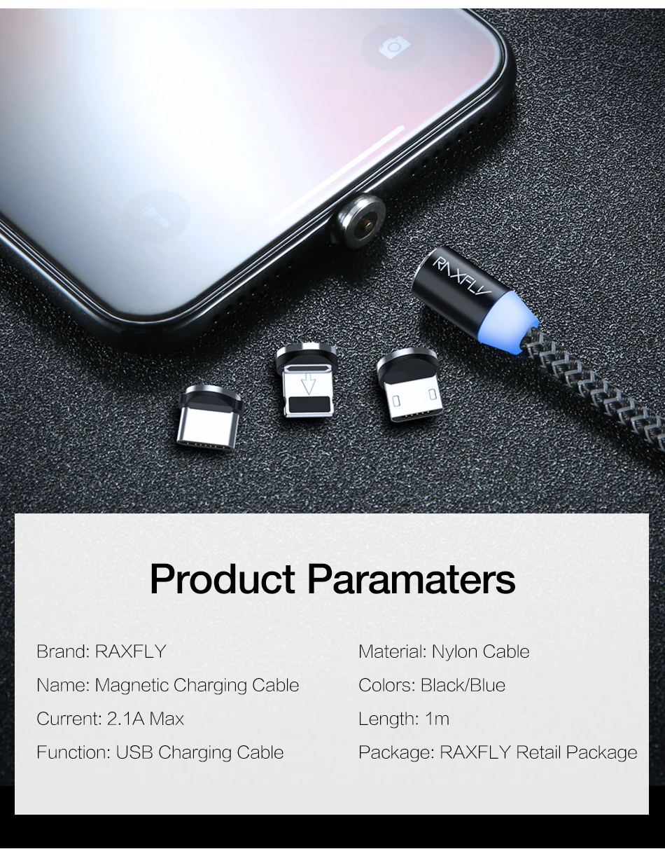 RAXFLY Магнитный зарядный кабель для iPhone XS магнит зарядное устройство Micro USB Lightning Кабель для samsung Магнитный кабель Тип C зарядный провод магнитная зарядка зарядка магнитная провод для зарядки