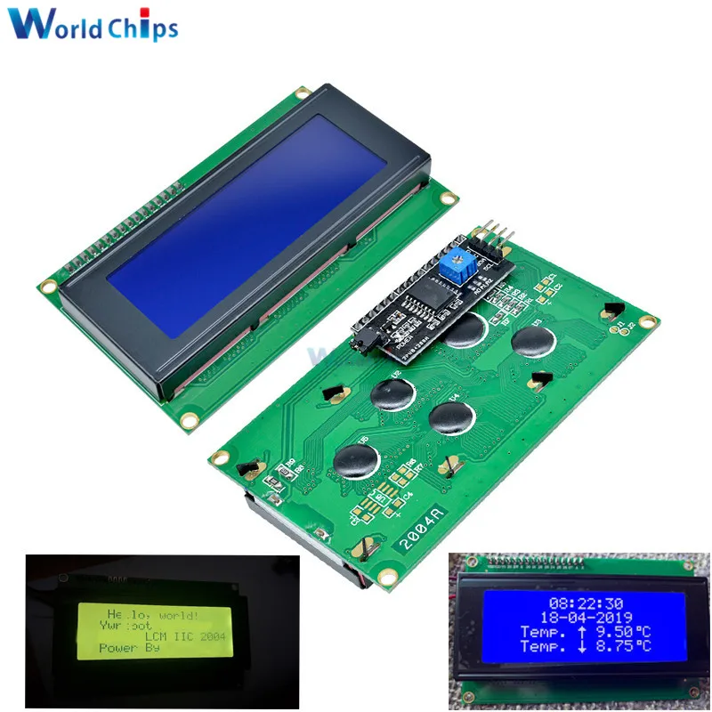 Diymore LCD 2004 + IIC/I2C 20x4 символ ЖК дисплей модуль HD44780 контроллер синий экран подсветка