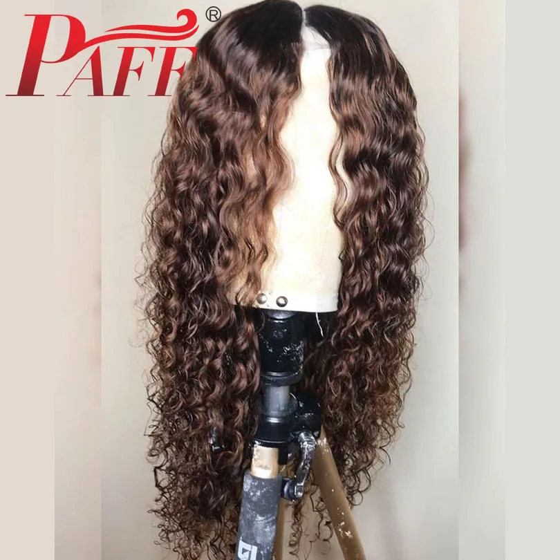 PAFF Ombre Цвет 13x6 глубокая часть темные корни парик Малайзия Свободные глубокие кружевные передние человеческие волосы парики для женщин бесплатно