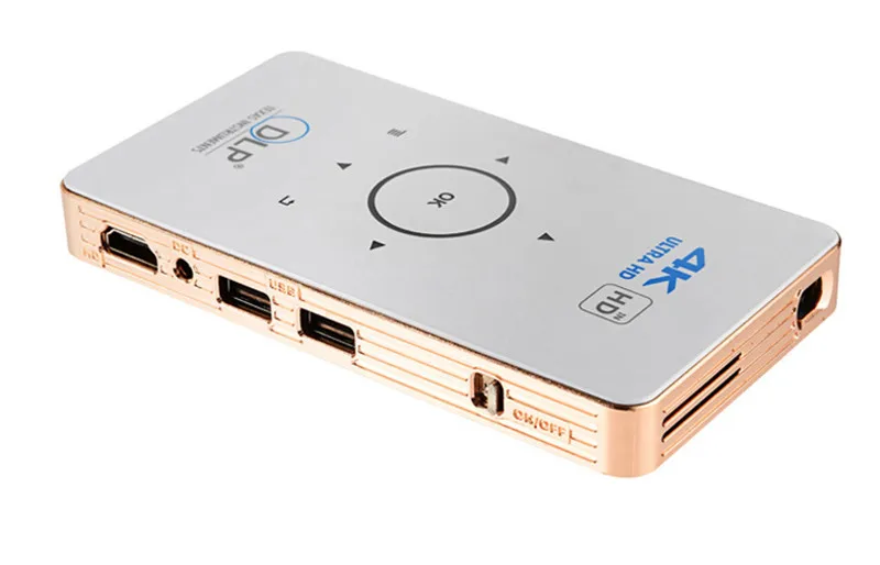 Карманный проектор 4k dlp mini C6 проектор 50 люмен Android 6,0 четырехъядерный двухдиапазонный wifi Bluetooth pico проектор