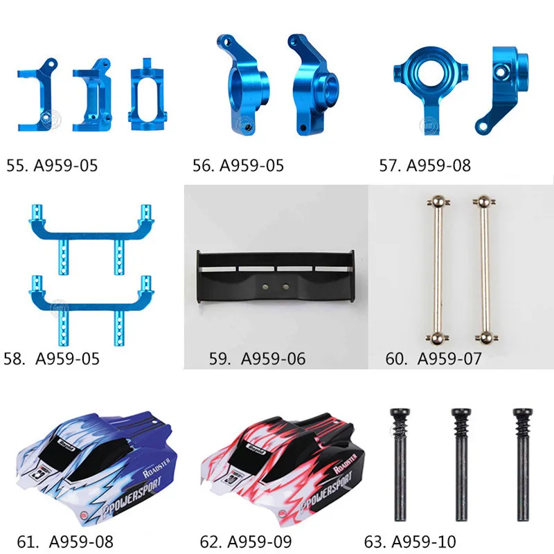 Обновленная модель 1/18 запасные части для автомобиля Wltoys A959 алюминиевый корпус