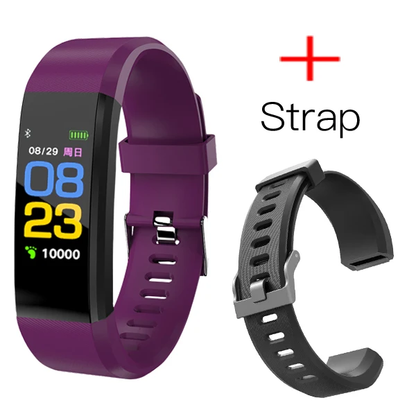 Purple Plus Strap LYKRY светодиодный смарт-часы для мужчин и женщин фитнес-браслет часы Спорт бег Смарт-часы монитор сердечного ритма Smartwatch для IOS Android - Цвет: Purple Plus Strap