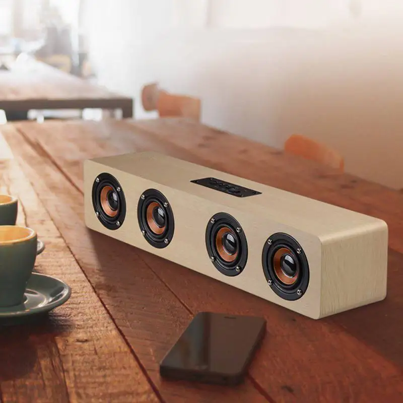 Bluetooth колонка стерео сабвуфер деревянный беспроводной bluetooth динамик для