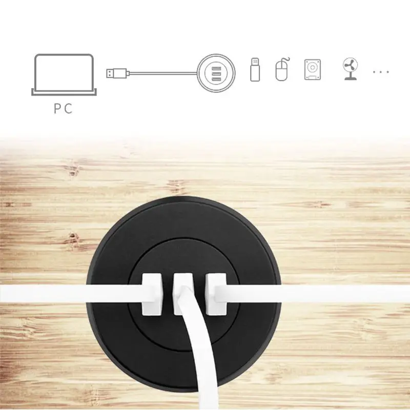 1 шт. 5 см отверстие втулки в настольном монтаже 3 порта USB 2 0 концентратор для