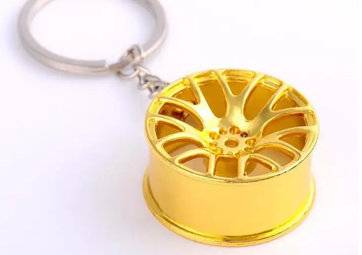 200PCS New Design Cool Luxury metal Keychain Car Key Chain Ring creative wheel hub chain For Man Women Gift | Украшения и