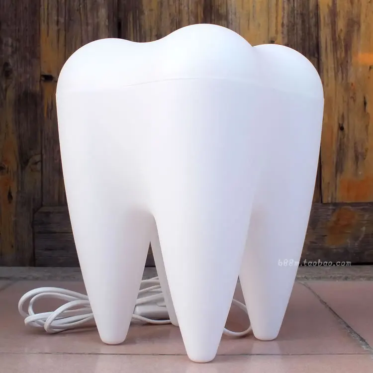 Креативная настольная лампа Mr P в виде зубов белый светодиодный светильник для