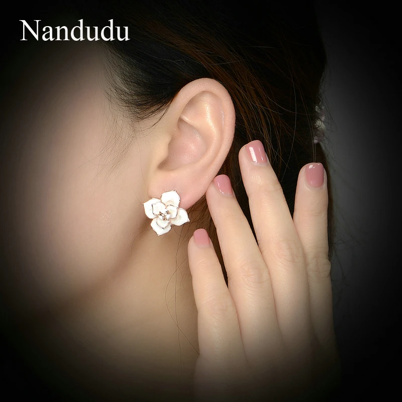 Nandudu Chic Мода цветок кулон цепочки и ожерелья кольцо серьги Ювелирные наборы для