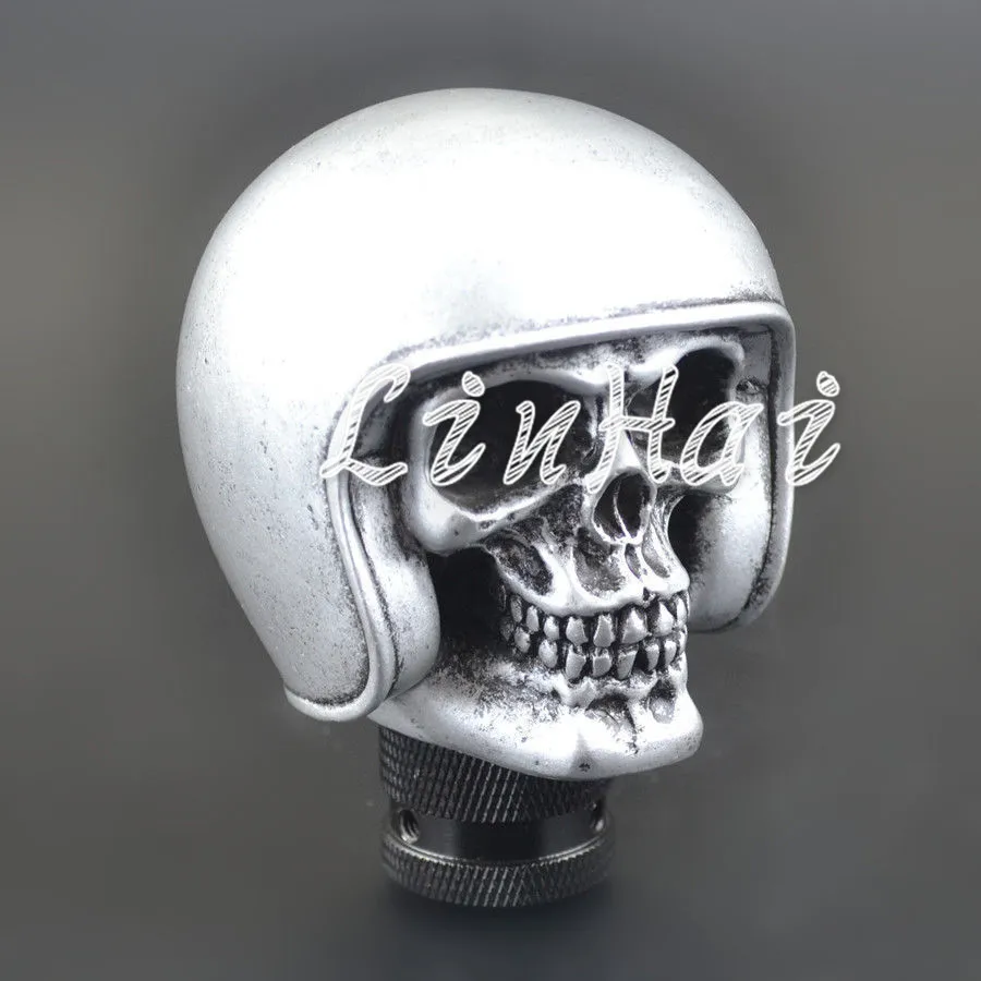 Серебряный Череп универсальный автомобиль грузовик ручной рычаг переключения