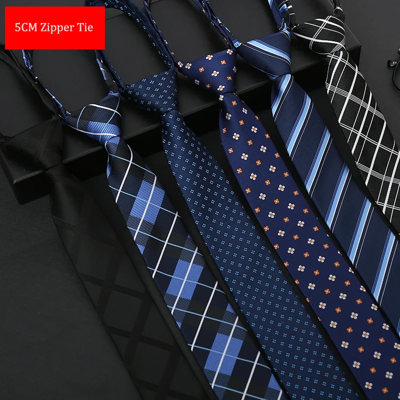 Мужской облегающий галстук деловой на молнии 5 см|fashion necktie|zipper tiesskinny tie |