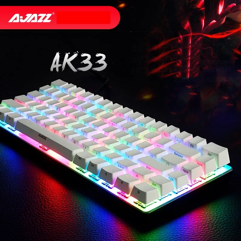 Ajazz AK33 боковые резные колпачки для ключей 82 клавиши панель из сплава USB Проводная