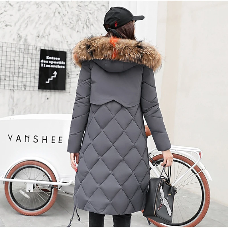 2018 New Arrival Women Winter Jacket Hooded Big Fur Collar Female Outwear Coat Long Parka Warm Thicken large size Parkas | Женская