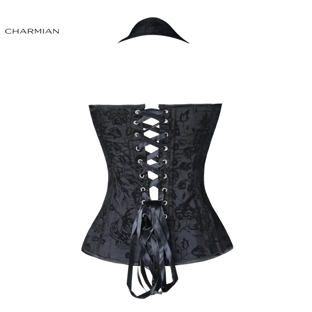 Женские атласные корсеты Charmian с цветочным воротником и бретелькой через грудь |