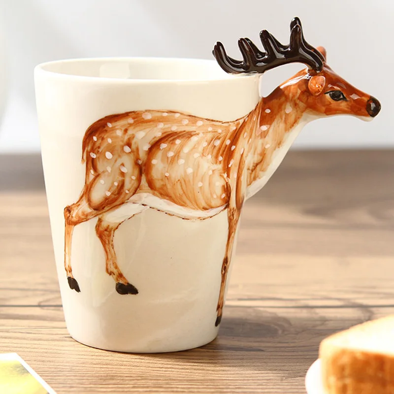 

3 d animal cup of pure hand-painted ceramic cup cute cartoon mug cup coffee cup 350 ml