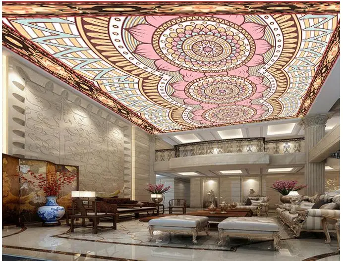 

Пользовательские фото обои 3d потолочные фрески обои Hd condole носит на классическом культурном узоре 3d обои домашний декор