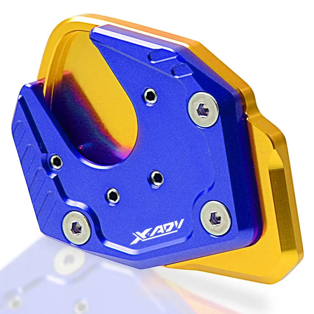 gold blue Подножки ЧПУ подножка сбоку расширение kick стенд увеличить пластина для honda x ADV X-ADV XADV 750 мотоцикл Accessoreis - Цвет: gold blue