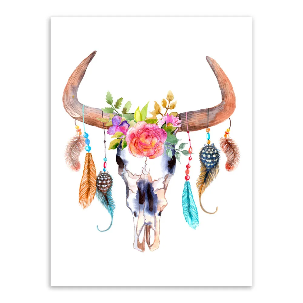 Современная винтажная картина в стиле ретро с изображением животных головы