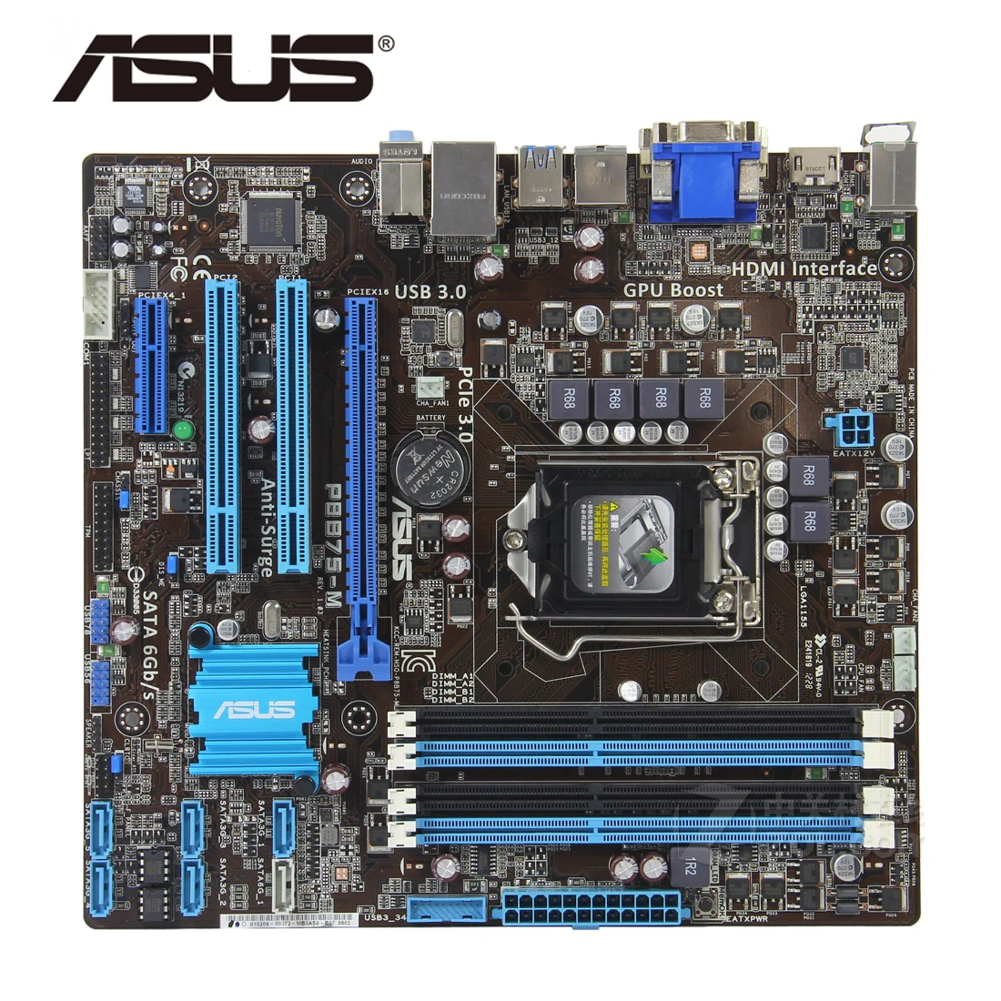 

LGA 1155 ASUS P8B75-M P8B75M/CSM Motherboard For Intel B75 DDR3 32GB P8B75-M/CSM Mainboard uATX Systemboard SATA III USB3.0 Used