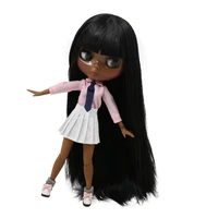 icy dbs blyth doll super black skin black hair african american skin shiny face joint body 30cm toy 16 bjd anime