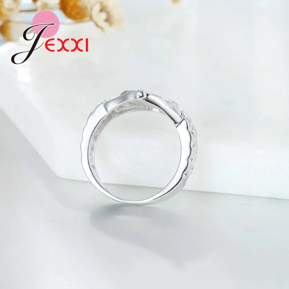 Модные перстни 925 пробы серебряные кольца с кубическим цирконием ювелирные