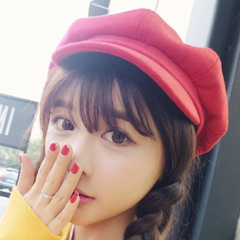 Super warm Fashion Artist Wool Women Beret Hat For Cap Female Casual Dome Bare Chapeu hats Boina | Аксессуары для одежды