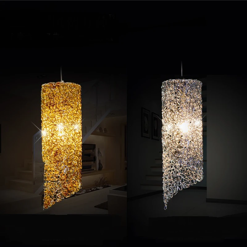 

Stairs lights red white blue LED pendant lamps modern dining room art custom double rotating stair lamp pendant lights ZA10