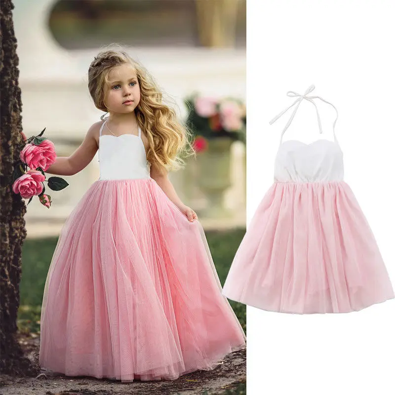 Girl Dress Princess Costume 2018 Brand Chiffon Kids Clothes Girls Dresses Solid Print Children | Детская одежда и обувь