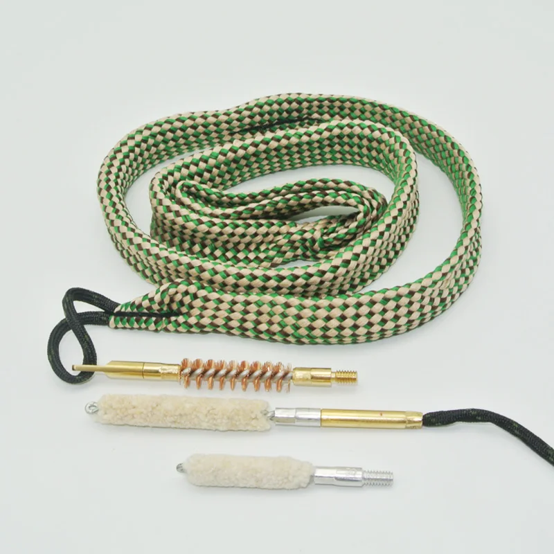 Green World 1 шт./лот. 22cal/5,56 мм. 30cal/7,62 мм. 38cal/9 мм Boresnake, чистящий канат, набор кистей для чистки ружья