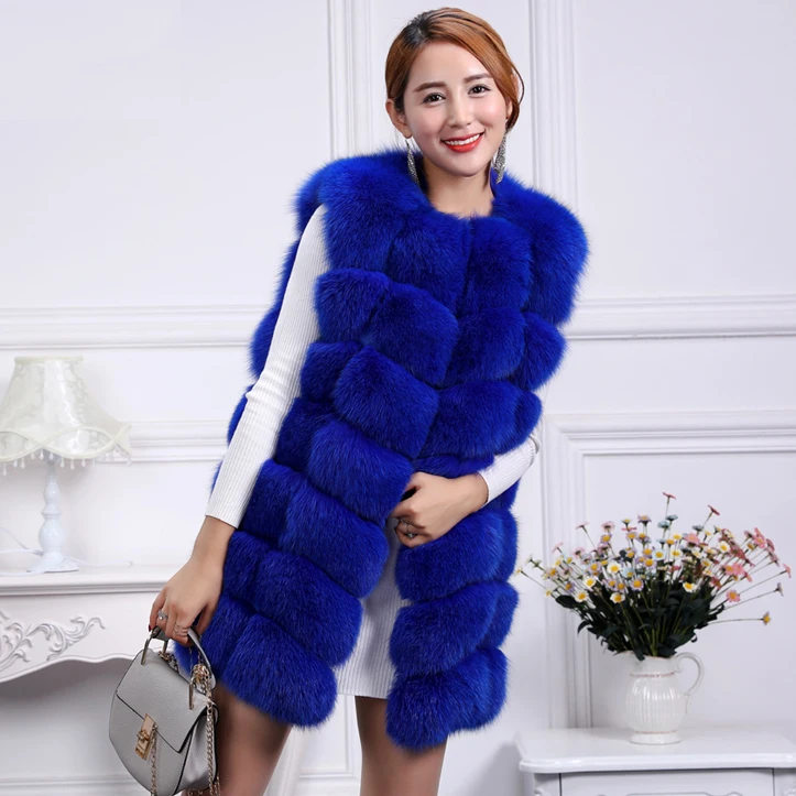Fur coat female winter whole skin fox fur vest long Korean Slim thin women's clothing clearance special | Женская одежда