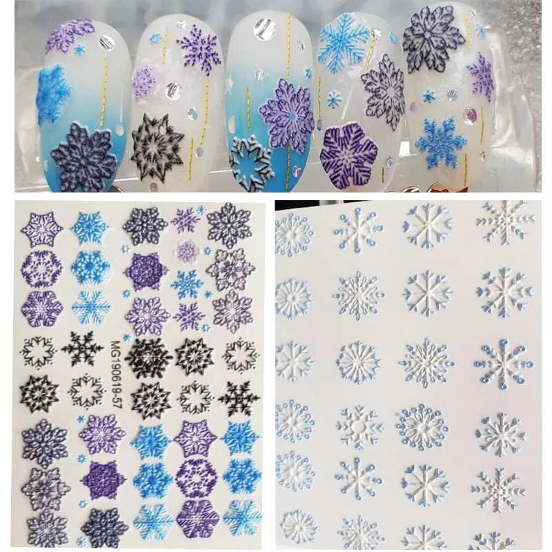 3D Новое поступление акриловых наклеек для ногтей наклейки в рождественском